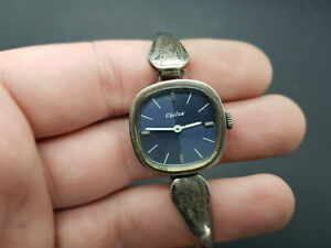【送料無料】腕時計　ビンテージアルジェントマッシフvintage montre ebilex de dame entirement argent massif des annes 70
