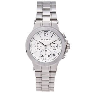【送料無料】腕時計 ステンレススチールクロノグラフrepublic womens stainless steel runway chronograph watch rp1091