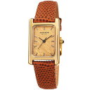【送料無料】腕時計 プラチナリーフブラウンレザーウォッチwomens akribos xxiv ak1046br rectangle platinum leaf brown leather watch