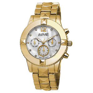 【送料無料】腕時計　シュタイナースイスゴールドトーンウォッチ womens august steiner as8107yg swiss quartz crystal mop goldtone watch