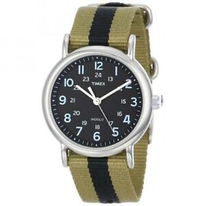 【送料無料】腕時計 バードorologio uomo donna timex weekender t2p236 tessuto verde militare nero indiglo