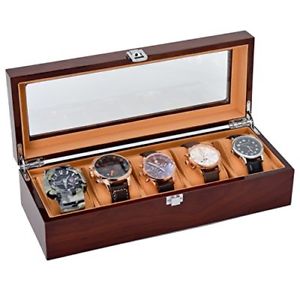 【送料無料】腕時計 スロットソリッドウッドストレージオーガナイザーボックスケースwatch case for men 5 slots solid wood storage organizer display box exquisite