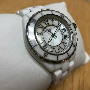 【送料無料】腕時計　スイスmホワイトセラミックサファイアアナログクォーツバッテリswiss legend 100m white ceramic sapphire analog quartz watch hours~date~ batt