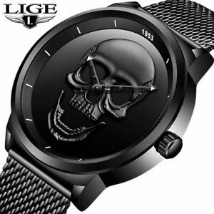 【送料無料】腕時計 フェンダファッションブランドカジュアルスチールメッシュウォッチlige fashion 3d skull top brand luxury casual quartz watch men steel mesh waterp