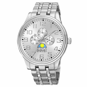 【送料無料】腕時計 シュタイナーカレンダシルバートーンウォッチ mens august steiner as8174ss ampm calander indicator silvertone watch