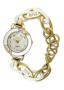 【送料無料】腕時計　パリドーレブレスレットスワロフスキーエレメントmoog paris montre femme avec cadran blanc, elments swarovski, bracelet dor