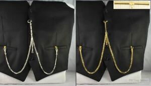 【送料無料】腕時計　ダブルアルバートチェーンカフバーオプション