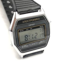 腕時計　ビンテージエレクトロニカアラームオリジナルクオーツデジタルvintage elektronika signal alarm rare original quartz watch digital date day