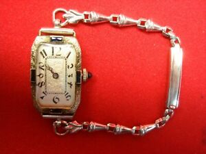 【送料無料】腕時計 ビンテージアブラレディースkゴールドプロジェクトvintage abra ladies 14k gold filled white wristwatch fancy project watch