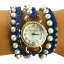 ̵ӻס饤󥹥ȡͥӡѡåץåmulti strand wrap watch rhinestone navy pearl by elly preston pdw05eej