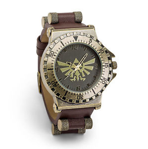 【送料無料】腕時計　ゼルダレザーストラップコスプレメンズlegend of zelda watch hyrule triforce with leather strap rare cosplay mens