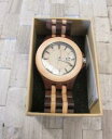 yzrv@YNI[cEBhE 100 natural wooden mens quartz wristwatch with date window ~ ss7644