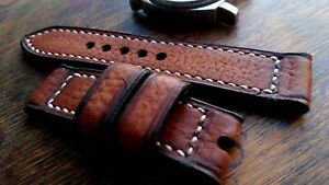 【送料無料】腕時計　ハンドメイドウォッチストラップステッチツェッペリンクラフト24mm handmade watch strap genuine cowhide durable stitching , zeppelin craft