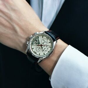 【送料無料】腕時計　クロノグラフメンズラグジュアリーpagani design mens luxury date military quartz wrist watch leather chronograph