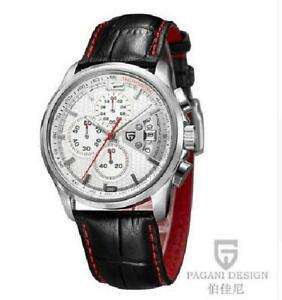 【送料無料】腕時計　クロノグラフメンズラグジュアリーpagani design mens luxury date military quartz wrist watch leather chronograph