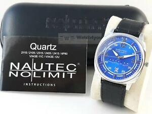 【送料無料】腕時計　ファイバnautec no limit sqarqzltststbl orologio daydate uomo 42mm acciaio pelle