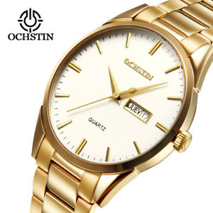 【送料無料】腕時計 #ダブルカレンダーステンレススチールスポーツクォーツmen039;s top brand double calendar waterproof stainless steel sports quartz watch