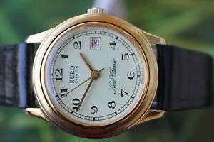 【送料無料】腕時計 ドイツユーロgreat german goldplated euro chron umf ruhla watch with date