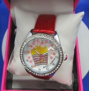 【送料無料】腕時計 ジョンソンレッドダイナーbetsey johnson~nib womens red diner time fries on the side watch bj0069201bx