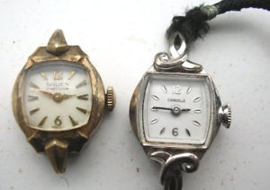 【送料無料】腕時計　ビンテージレディースkロット＃2 vintage ladies wind up watch, gruen 10k rgp carvelle lot 11 working order