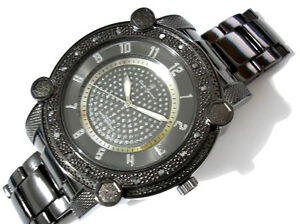 腕時計　アウトビッグケースブラックメタルブレスレットメンズアイテムアイス