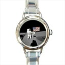 yzrv@AJEhC^Anasa moon landing usa flag round italian charm watch