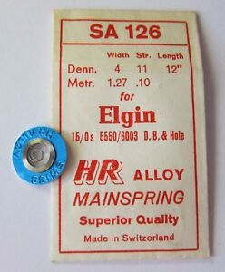 【送料無料】腕時計　ホワイトサイズ＃hr sa 126 white alloy elgin mainspring 150 size 5550 nos