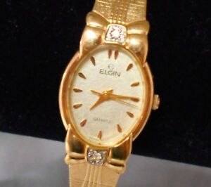 【送料無料】腕時計 エルギンゴールドレディースレディースドレスカジュアルelgin gold bedazzle ladies womens dress or casual watch wristwatch never worn