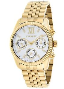 【送料無料】腕時計 エベレストゴールドトーンホワイトeverest womens es10106 multi function watch gold tone white