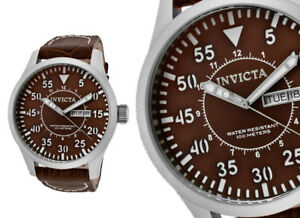 【送料無料】腕時計　メンズブラウンレザーストラップウォッチ mens invicta 11185 specialty brown leather strap watch