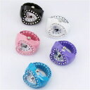 【送料無料】腕時計 women lady candy colors love heart crystal numeral quartz ring watch