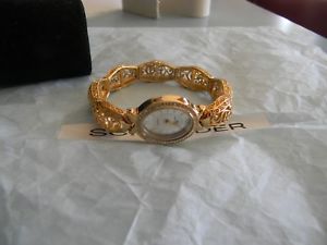 【送料無料】腕時計 プレミアデザインゴールドクリスタルブレスレットドルpremier designs celebration gold crystal bracelet watch rv 79 free ship nib