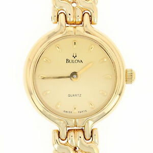 【送料無料】腕時計　スイスゴールドプレートボックスbulova womens wristwatch gold plate quartz swi..