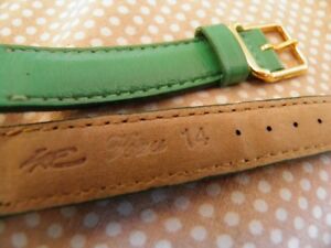 【送料無料】腕時計　ブレスレット14 mm bracelet en cuir de veau vritable couleur verte boucle de votre choix