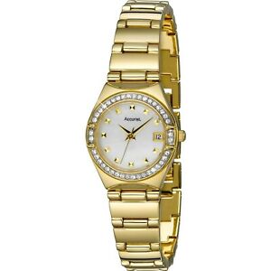 【送料無料】腕時計　レディースポンドaccurist ladies gold plated watch lb1660p