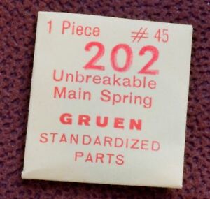 【送料無料】腕時計　グリーンメインスプリンググリーンビンテージgruen 202 mainspring genuine gruen caliber 202 part nos vintage gruen watch part