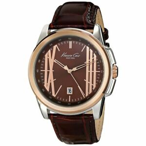 ̵ӻס֥ͥ饦쥶ȥåץåkenneth cole half brown leather strap watch kc8096