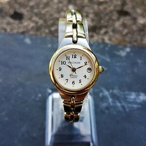 腕時計　ウォルサムレディースヴィンテージウィンドウゴールドスティールブレスレットwaltham classics womens vintage watch, date window and gold and ssteel bracelet