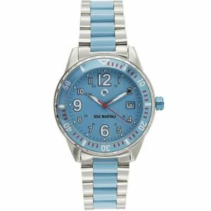 【送料無料】腕時計 ソロテンポナポリカサorologio solo tempo uomo ssc napoli cnl 101am cassa acciaio quadrante celeste