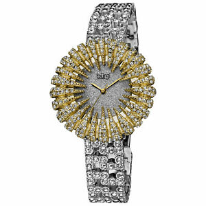 【送料無料】腕時計 バールトーンブレスレット womens burgi bur054yg dazzling crystalaccented twotone bracelet watch