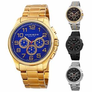 【送料無料】腕時計 #スイスステンレススチールブレスレットmen039;s akribos xxiv ak748 swiss multifunction stainless steel bracelet watch