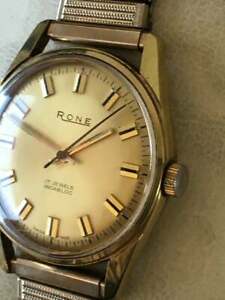 【送料無料】腕時計　メンズビンテージジュエルウォッチストラップmens vintage rone 17 jewel incabloc gp watch fitted to expandable strap