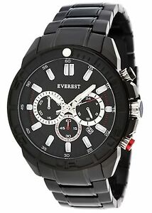 【送料無料】腕時計　エベレストメンズクロノグラフウォッチブラックストーンブラック