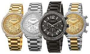 【送料無料】腕時計　クロノグラフメンズリンクブレスレットmenss akribos xxiv ak1075 chronograph sparkling crystals link bracelet watch
