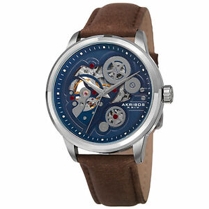 【送料無料】腕時計 スケルトンベルトウォッチmens akribos xxiv ak855ssbr skeleton automatic movement leather strap watch 【送料無料】腕時計 スケルトンベルトウォッチmens akribos xxiv ak855ssbr skeleton automatic movement leather strap watch