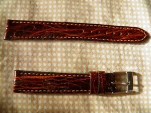 【送料無料】腕時計　ブレスレットクロコダイルマロン16 mm luxe, lgance qualit, bracelet crocodile vritable marron fab francaise(2)