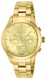 【送料無料】腕時計　クロノグラフゴールドトーンステンレススチールウォッチinvicta womens 12466 angel chronograph goldtone stainless steel watch