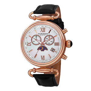 【送料無料】腕時計 スイスクロノグラフムーンフェイズウォッチwomens akribos xxiv ak754bkr swiss chronograph moonphase genuine leather watch 【送料無料】腕時計 スイスクロノグラフムーンフェイズウォッチwomens akribos xxiv ak754bkr swiss chronograph moonphase genuine leather watch