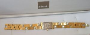 【送料無料】腕時計　misaki ladies swiss quartz watch gold stainless steel with pearls