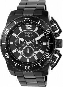 【送料無料】腕時計　メンズプロダイバークロノブラックストーンステンレススチールウォッチ